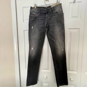 Diesel “Grupee” Super Slim-Skinny Low Waist Distressed Jeans